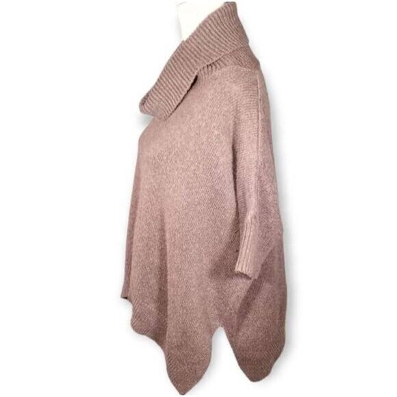 OLD NAVY BROWN SHORT SLEEVE COWL-NECK OVERSIZED SWEATER SZ.M-L EUC. - Picture 3 of 7